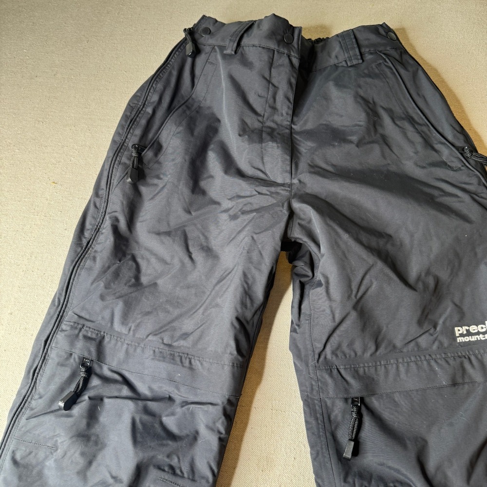 Precision Mountainwear Black Insulated Snow Pants Mens Medium Side Zip Winter